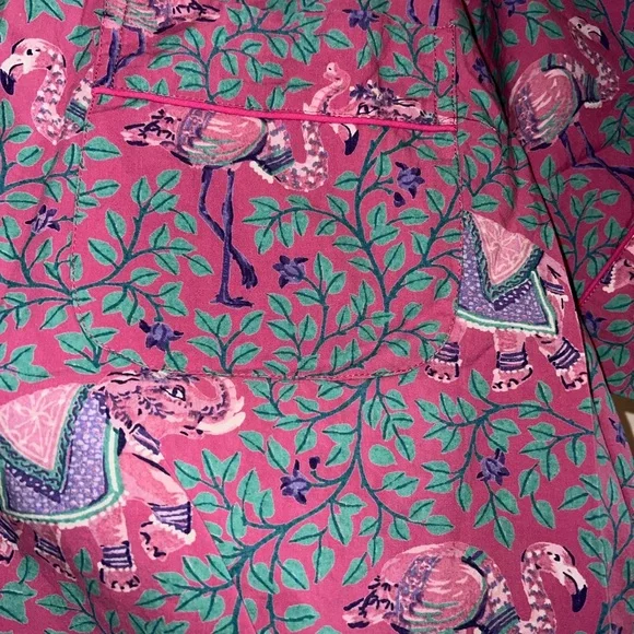 Printfresh Pink and Green Elephant Print Short Sleeve Pajama Set - Picture 3 of 4